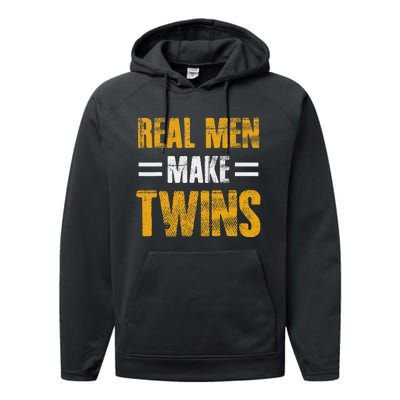 Funny Father's Day Humor Novelty for Twins Dad Performance Fleece Hoodie