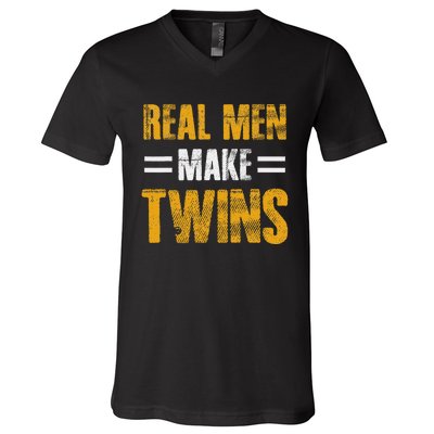 Funny Father's Day Humor Novelty for Twins Dad V-Neck T-Shirt