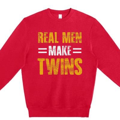 Funny Father's Day Humor Novelty for Twins Dad Premium Crewneck Sweatshirt