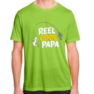 Funny FatherS Day Fish Reel Cool Fisher Papa Fishing Dad Funny Gift Adult ChromaSoft Performance T-Shirt