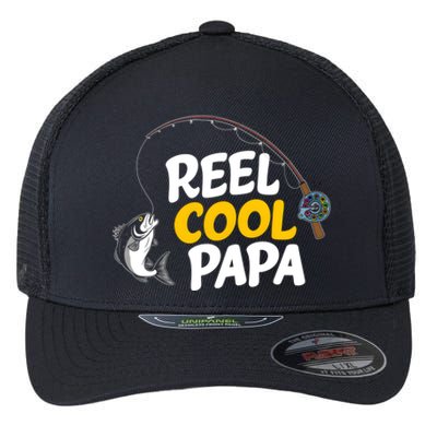 Funny FatherS Day Fish Reel Cool Fisher Papa Fishing Dad Funny Gift Flexfit Unipanel Trucker Cap