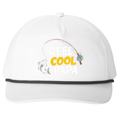 Funny FatherS Day Fish Reel Cool Fisher Papa Fishing Dad Funny Gift Snapback Five-Panel Rope Hat