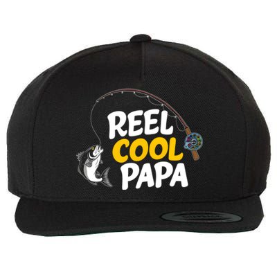 Funny FatherS Day Fish Reel Cool Fisher Papa Fishing Dad Funny Gift Wool Snapback Cap