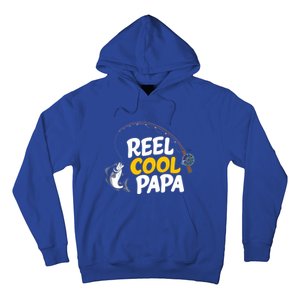 Funny FatherS Day Fish Reel Cool Fisher Papa Fishing Dad Funny Gift Hoodie