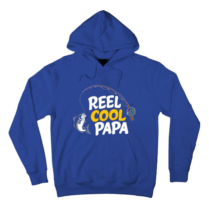 Funny FatherS Day Fish Reel Cool Fisher Papa Fishing Dad Funny Gift Hoodie