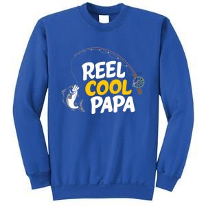 Funny FatherS Day Fish Reel Cool Fisher Papa Fishing Dad Funny Gift Sweatshirt