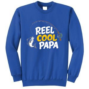 Funny FatherS Day Fish Reel Cool Fisher Papa Fishing Dad Funny Gift Tall Sweatshirt