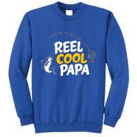 Funny FatherS Day Fish Reel Cool Fisher Papa Fishing Dad Funny Gift Tall Sweatshirt