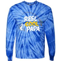 Funny FatherS Day Fish Reel Cool Fisher Papa Fishing Dad Funny Gift Tie-Dye Long Sleeve Shirt