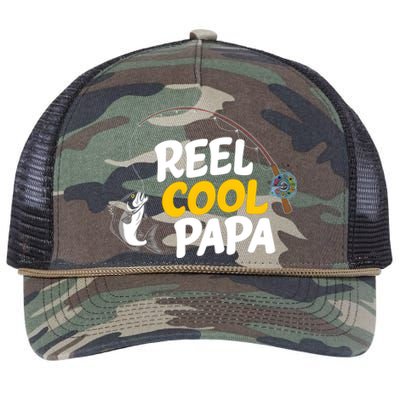 Funny FatherS Day Fish Reel Cool Fisher Papa Fishing Dad Funny Gift Retro Rope Trucker Hat Cap