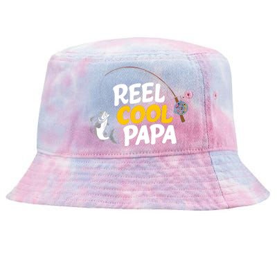 Funny FatherS Day Fish Reel Cool Fisher Papa Fishing Dad Funny Gift Tie-Dyed Bucket Hat