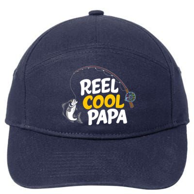 Funny FatherS Day Fish Reel Cool Fisher Papa Fishing Dad Funny Gift 7-Panel Snapback Hat