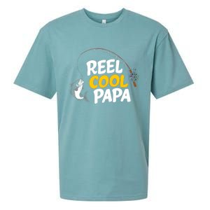 Funny FatherS Day Fish Reel Cool Fisher Papa Fishing Dad Funny Gift Sueded Cloud Jersey T-Shirt