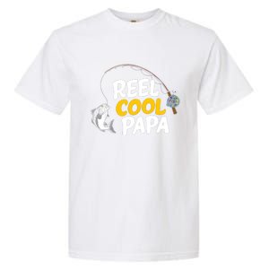 Funny FatherS Day Fish Reel Cool Fisher Papa Fishing Dad Funny Gift Garment-Dyed Heavyweight T-Shirt