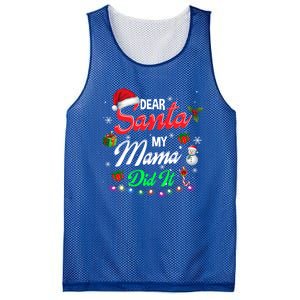 Family Funny Dear Santa My Mama Did It Christmas Pajama Cute Gift Mesh Reversible Basketball Jersey Tank