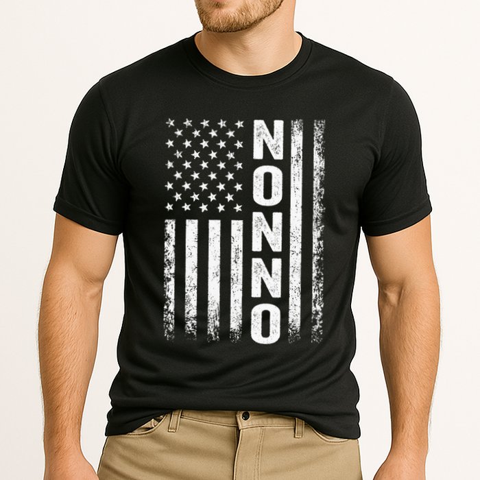 Funny Fathers Day Nonno American Flag Gift Cooling Performance Crew T-Shirt