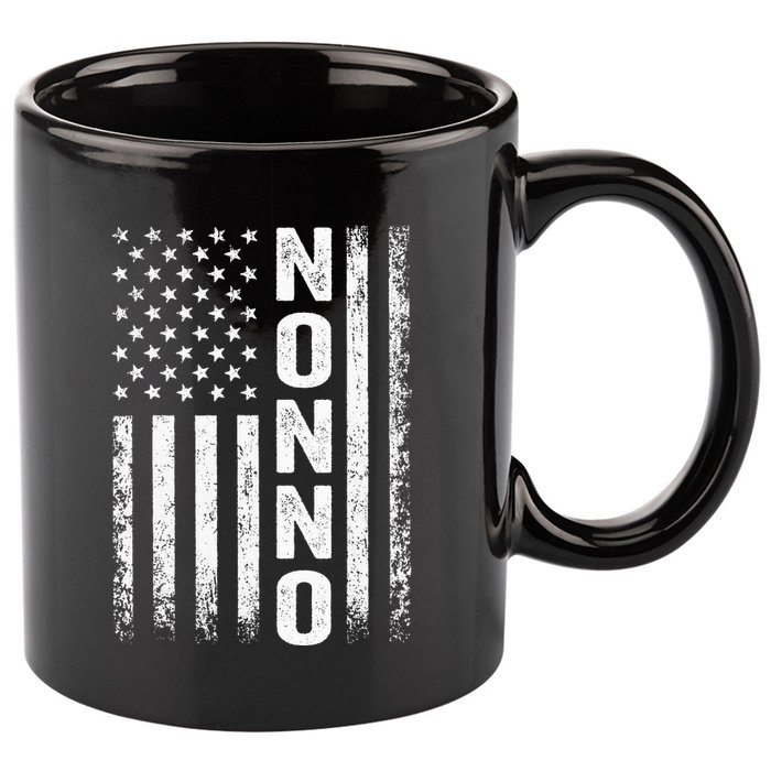 Funny Fathers Day Nonno American Flag Gift 11oz C Handle Ceramic Mug