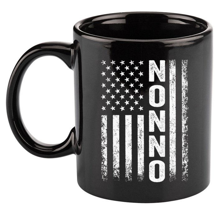 Funny Fathers Day Nonno American Flag Gift 11oz C Handle Ceramic Mug