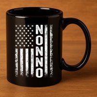 Funny Fathers Day Nonno American Flag Gift 11oz C Handle Ceramic Mug