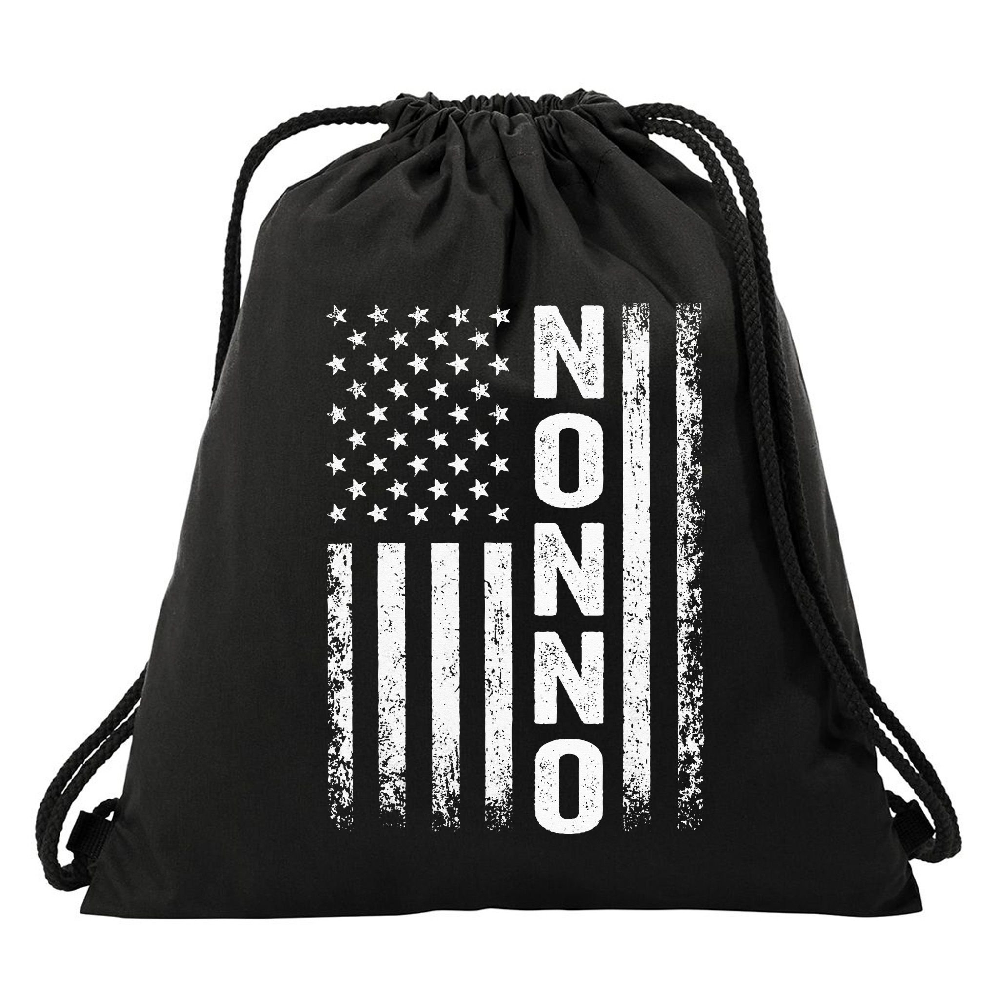 Funny Fathers Day Nonno American Flag Gift Drawstring Bag
