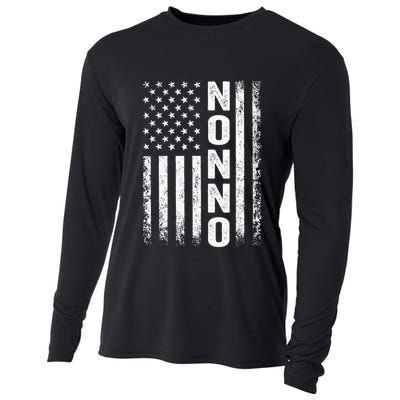 Funny Fathers Day Nonno American Flag Gift Cooling Performance Long Sleeve Crew