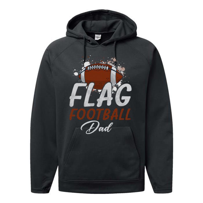 Flag Football Dad Proud Dad Of Ballers Father's Day Performance Fleece Hoodie