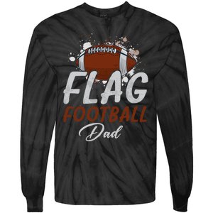 Flag Football Dad Proud Dad Of Ballers Father's Day Tie-Dye Long Sleeve Shirt