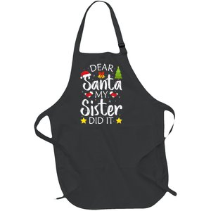 Family Funny Dear Santa My Sister Did It Christmas Pajama Full-Length Apron With Pockets