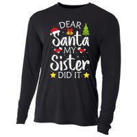 Family Funny Dear Santa My Sister Did It Christmas Pajama Cooling Performance Long Sleeve Crew