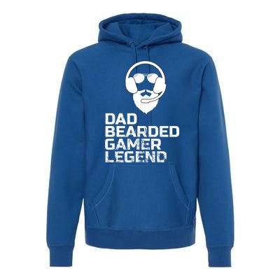 Funny Fathers Day Gaming Gift For Dad Bearded Dad Gamer Funny Gift Premium Hoodie