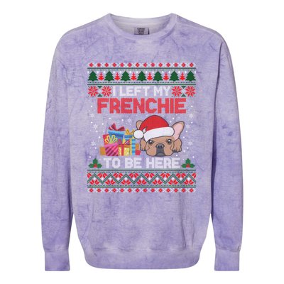 Funny Frenchie Dog Ugly Xmas Frenchie Ugly Christmas Colorblast Crewneck Sweatshirt