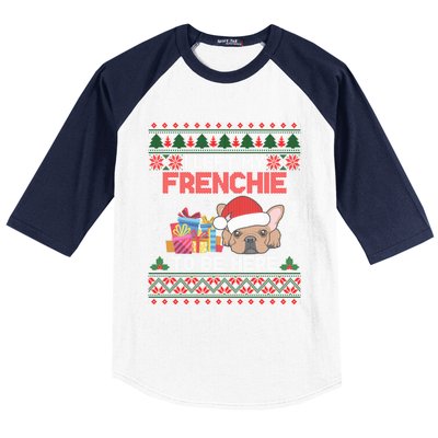 Funny Frenchie Dog Ugly Xmas Frenchie Ugly Christmas Baseball Sleeve Shirt