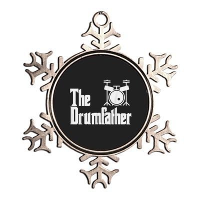 Funny Fathers Day The Drumfather Drummer Musician Dad Gift Metallic Star Ornament