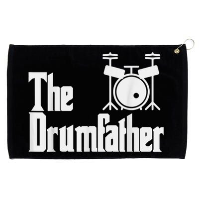 Funny Fathers Day The Drumfather Drummer Musician Dad Gift Grommeted Golf Towel