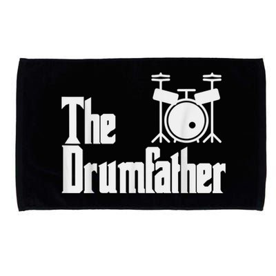 Funny Fathers Day The Drumfather Drummer Musician Dad Gift Microfiber Hand Towel