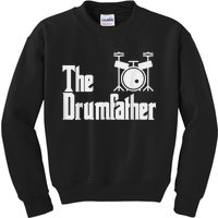 Funny Fathers Day The Drumfather Drummer Musician Dad Gift Kids Sweatshirt