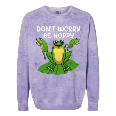 Funky Frog Design Unique Artwork for Frog Enthusiasts Colorblast Crewneck Sweatshirt