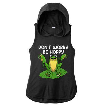 Funky Frog Design Unique Artwork for Frog Enthusiasts Ladies PosiCharge Tri-Blend Wicking Draft Hoodie Tank