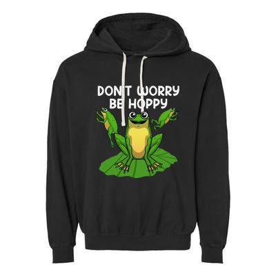 Funky Frog Design Unique Artwork for Frog Enthusiasts Garment-Dyed Fleece Hoodie