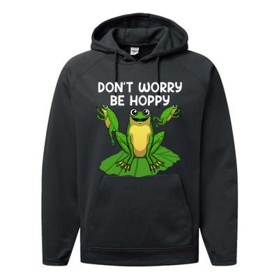 Funky Frog Design Unique Artwork for Frog Enthusiasts Performance Fleece Hoodie