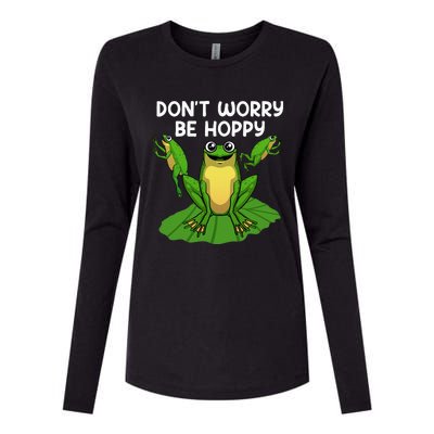 Funky Frog Design Unique Artwork for Frog Enthusiasts Womens Cotton Relaxed Long Sleeve T-Shirt