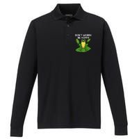 Funky Frog Design Unique Artwork for Frog Enthusiasts Performance Long Sleeve Polo