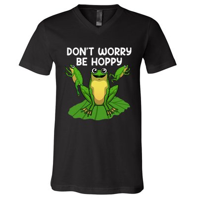 Funky Frog Design Unique Artwork for Frog Enthusiasts V-Neck T-Shirt