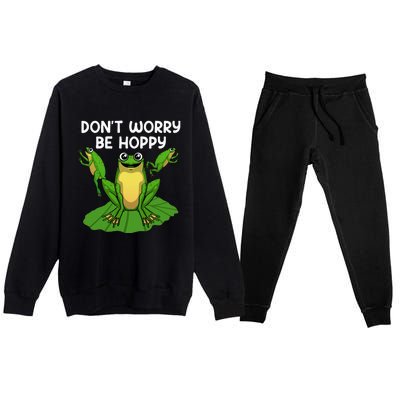 Funky Frog Design Unique Artwork for Frog Enthusiasts Premium Crewneck Sweatsuit Set