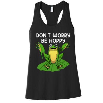 Funky Frog Design Unique Artwork for Frog Enthusiasts Women's Racerback Tank