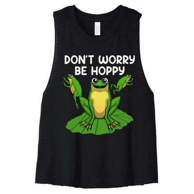 Funky Frog Design Unique Artwork for Frog Enthusiasts Women's Racerback Cropped Tank