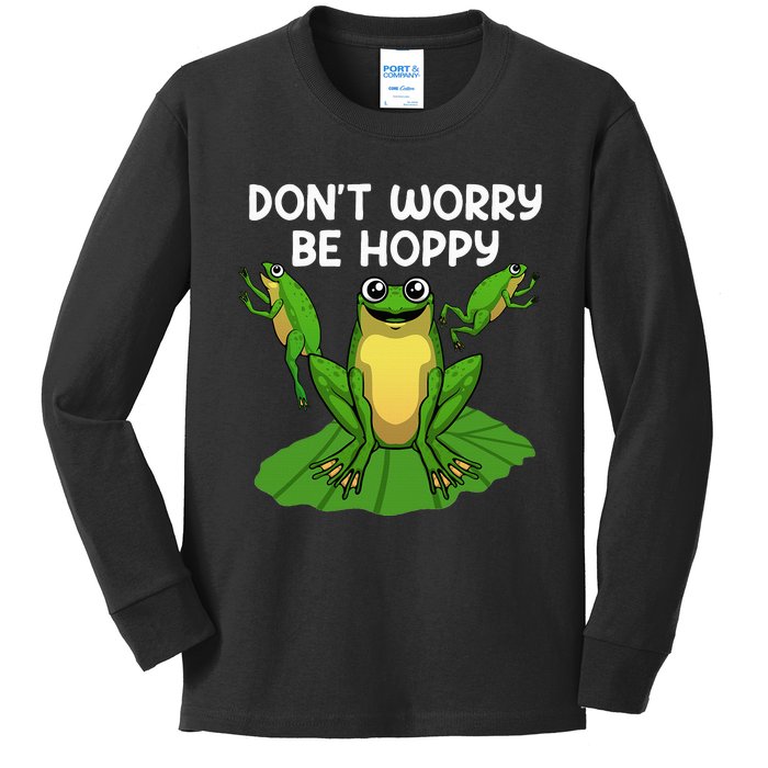 Funky Frog Design Unique Artwork for Frog Enthusiasts Kids Long Sleeve Shirt