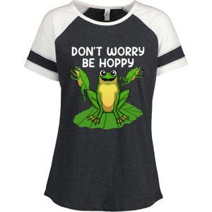 Funky Frog Design Unique Artwork for Frog Enthusiasts Enza Ladies Jersey Colorblock Tee