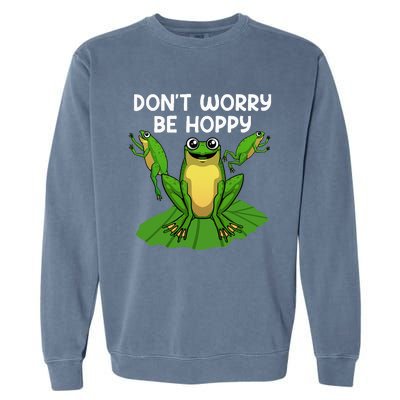 Funky Frog Design Unique Artwork for Frog Enthusiasts Garment-Dyed Sweatshirt