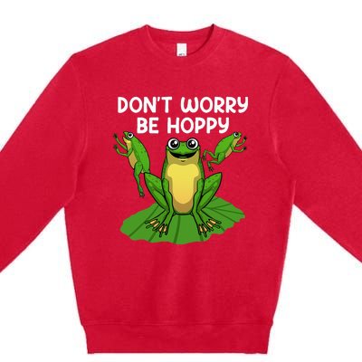 Funky Frog Design Unique Artwork for Frog Enthusiasts Premium Crewneck Sweatshirt